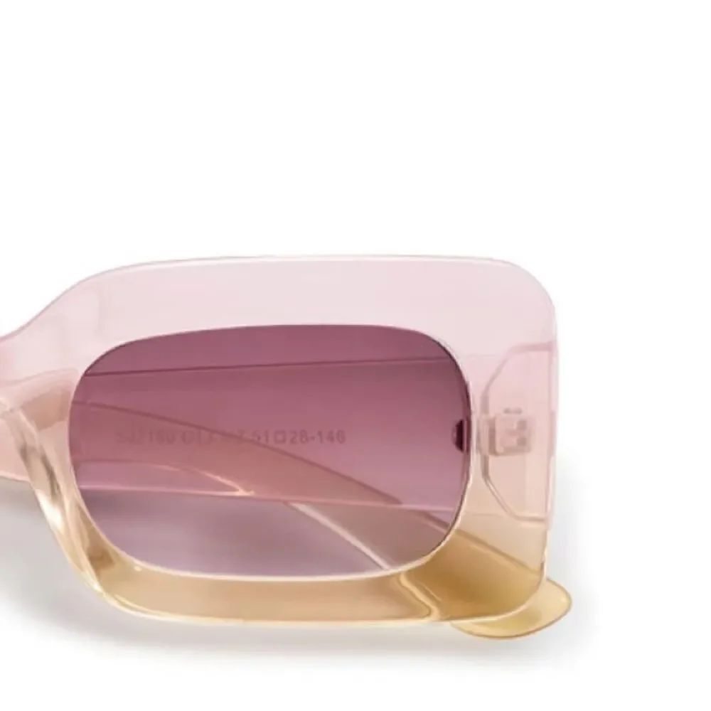 Gradient Pink Chunky Square Sunglasses - Picture 3 of 4